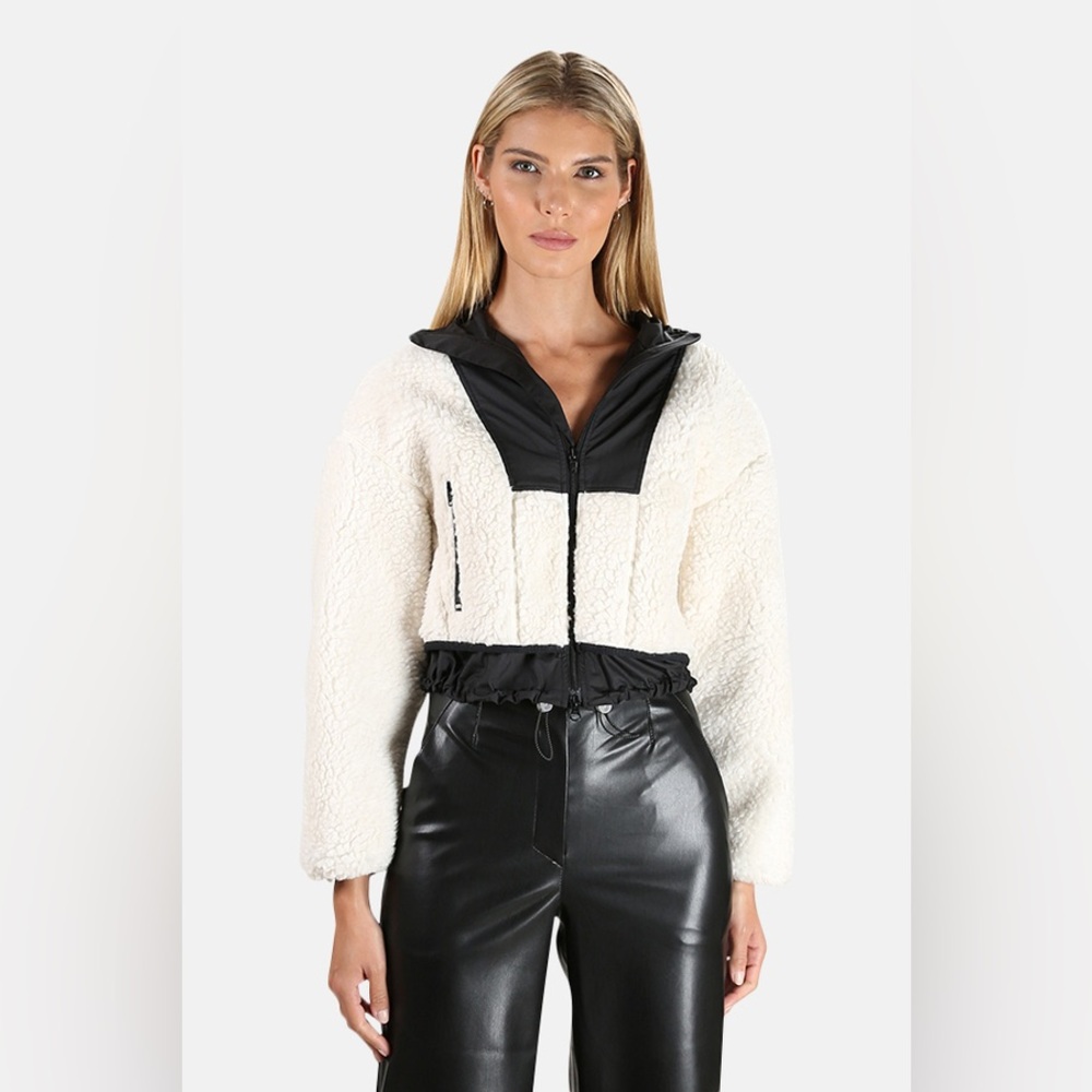 3.1 Phillip Lim Cropped Sherpa Bomber Jacket Size XS - Picture 2 of 10